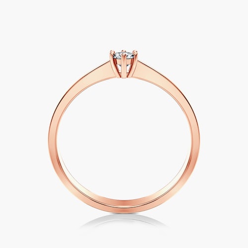 Pierścionek zaręczynowy SAVICKI: różowe złoto, diament